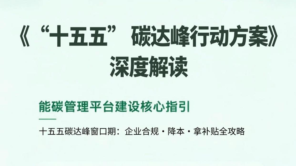 《“十五五” 碳达峰行动方案》